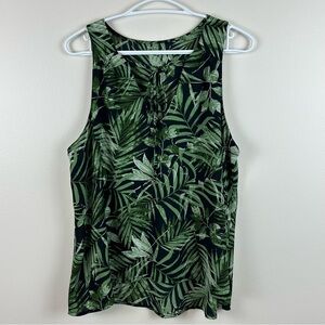 Fern Print Sleeveless Blouse